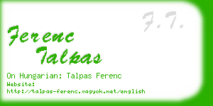 ferenc talpas business card